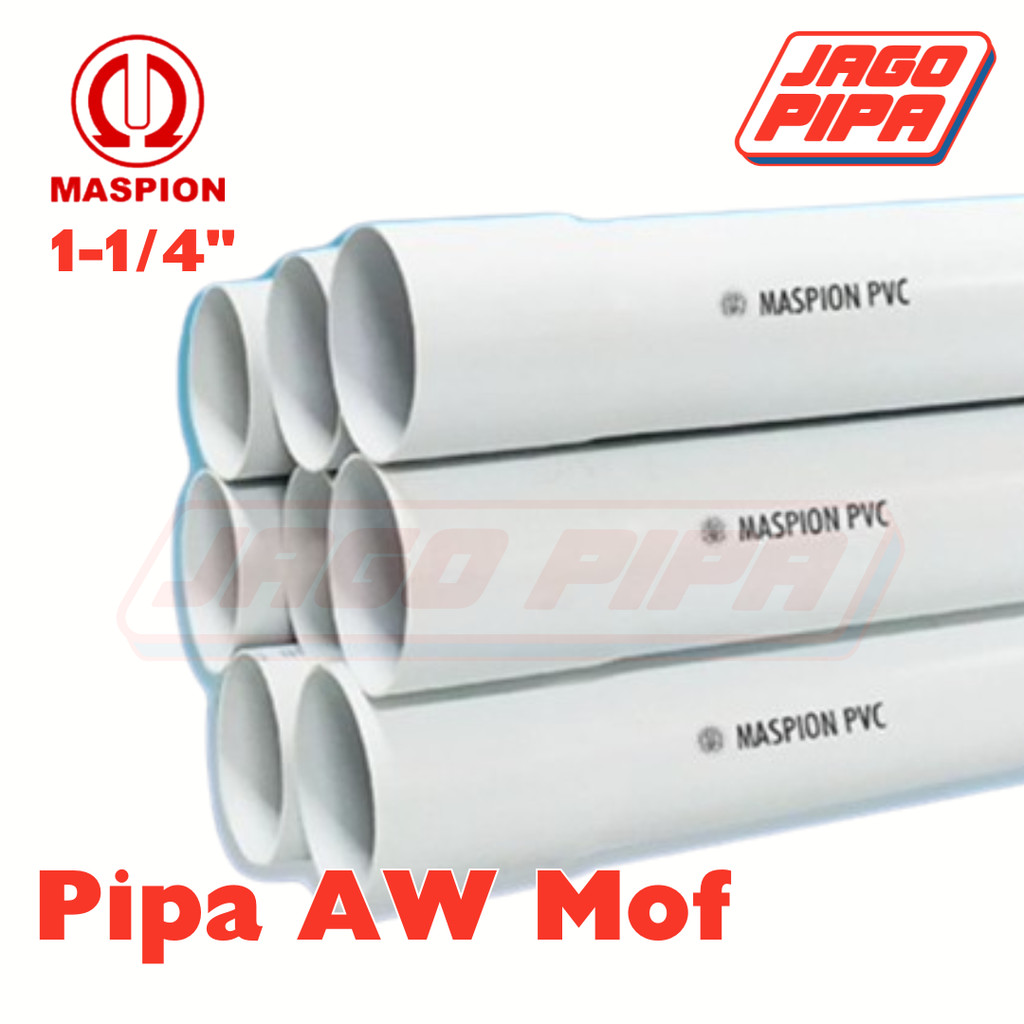 Maspion Pipa AW 1-1/4 Inch Putih MOF PVC 4 Meter Paralon 1-1/4" PUTIH