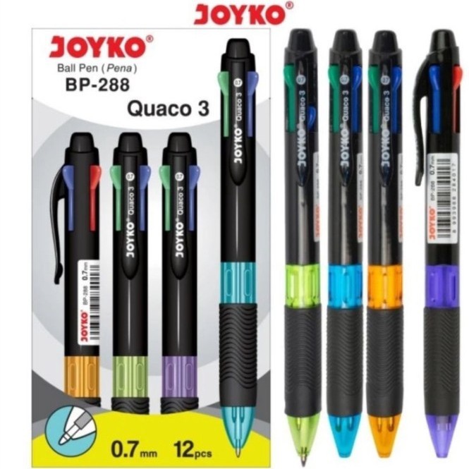 

Pulpen Joyko 4 Warna BP-288 Quaco 3 0.7 mm - 1 lusin isi 12 pcs