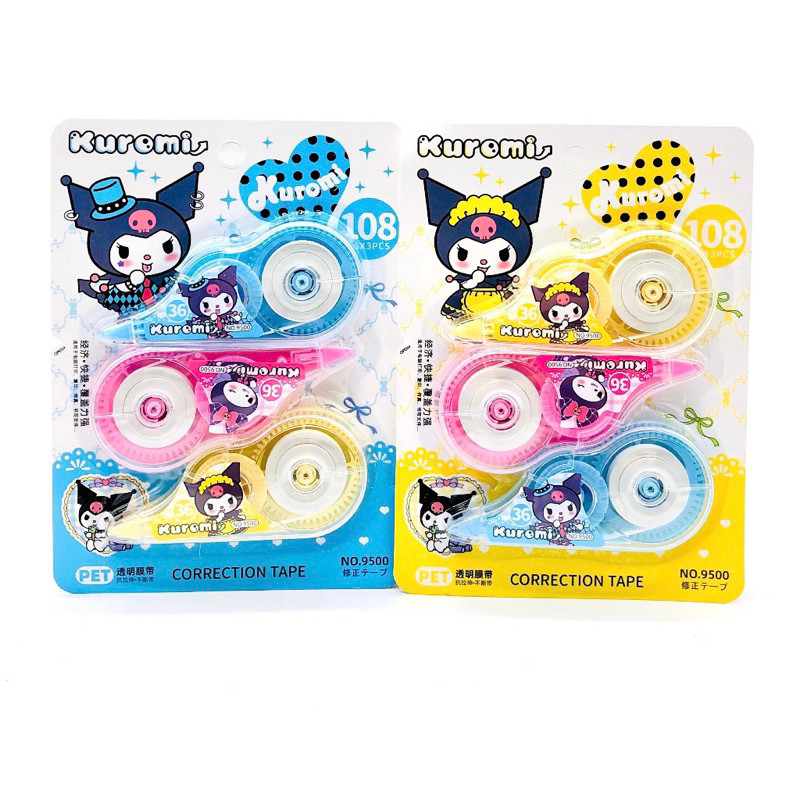 

(wk acc ) (3 PCS) TIP EX SANRIO ISI 3 / CORRECTION TAPE ROLLER KUROMI NO.9500 / TIP-X KERTAS