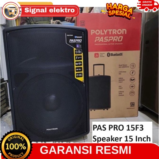 Polytron Speaker Aktif 15 Inch PASPRO 15F3 Bluetooth Indoor Outdoor PASPRO15F3 PAS PRO 15F3 GARANSI 