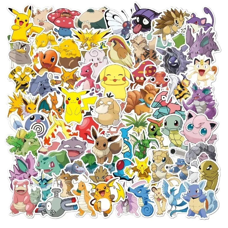 

50/100PCS Pokemon Stickers Pack Kids Aesthetic Stationery Children's Deco Sketchbook Cute Anime Sticker Kawaii Classic Toys