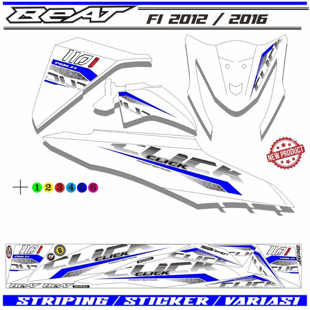 VARIASI STIKER MOTOR BEAT FI 2014 / STRIPING BEAT FI VARIASI STIKER KEREN