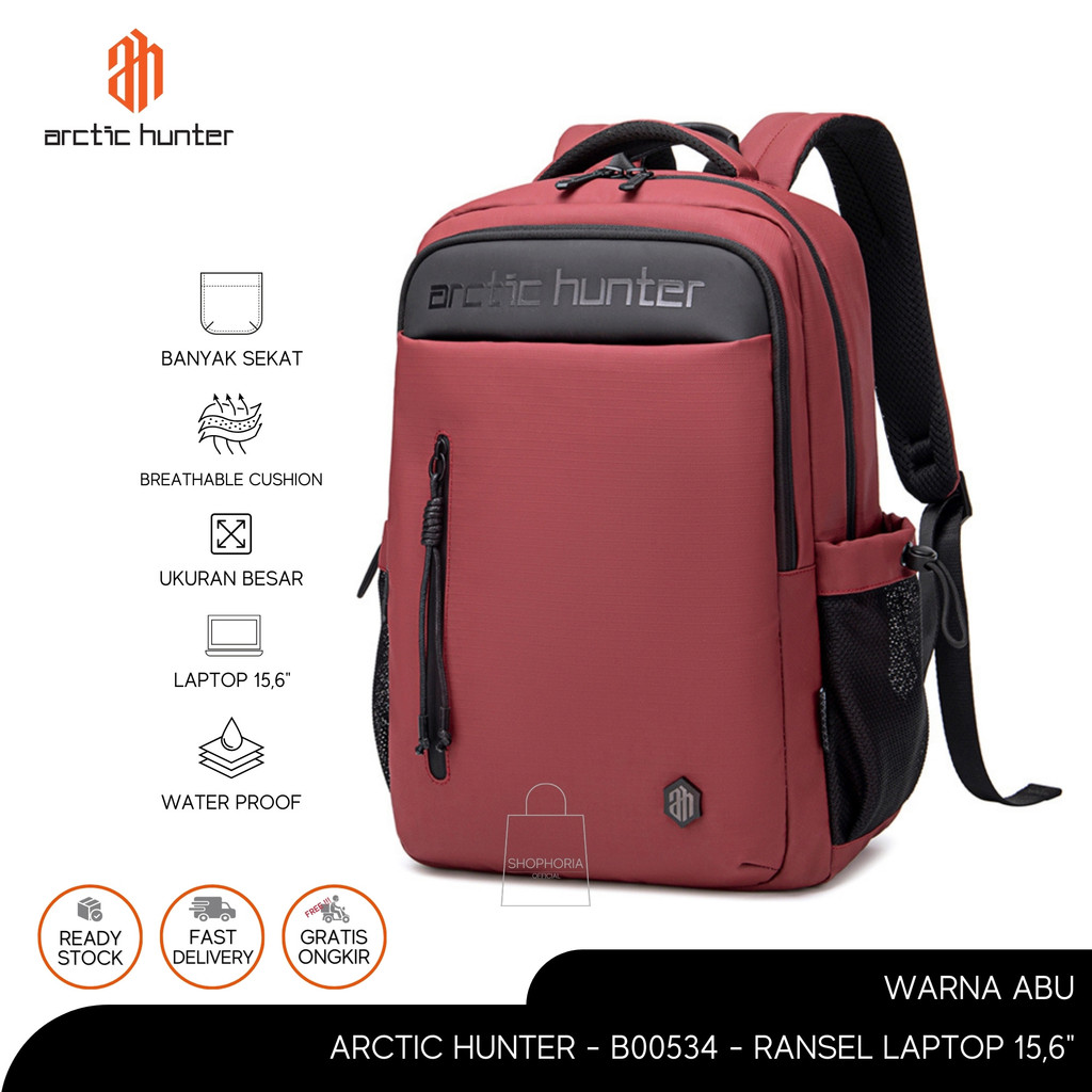 Ransel Laptop 15.6 Inch Oxford Arctic Hunter B00534 Waterproof Banyak Kompartemen Tas Kerja Pria