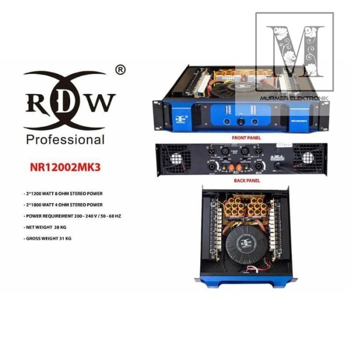 Power Amplifier RDW NR 12002 MK3 NR12002 NR12002MK3 Class H 2