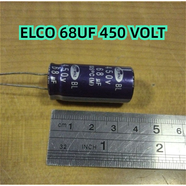 ELCO ELKO 68UF 68 UF 68 MIKRO 450V 450 VOLT KAPASITOR 68UF 450V