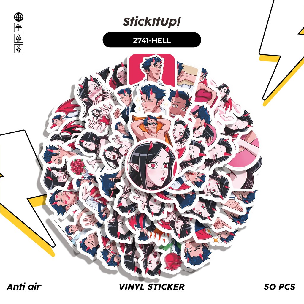 

COD✨ 50 Pcs Stiker FUNNY CHARACTER THE HELL COUPLE Lucu Anti Air Untuk Dekorasi Notebook Sepeda Skateboard Handphone DIY