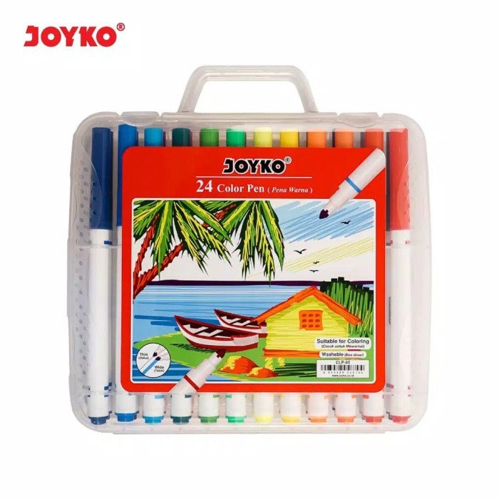 

[New Arrival] Spidol color pen 24 warna Joyko CLP-05 Washable