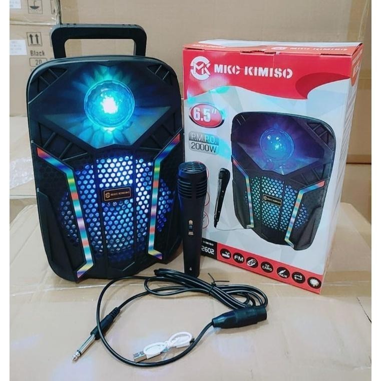 COD Mitti Cell // (QS-2602) SPEAKER BLUETOOTH PROTABLE 6'5 KIMISO QS -2602 PLUS MIC KARAOKE