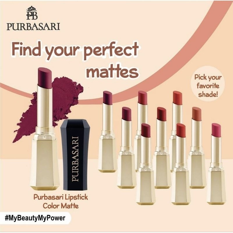PURBASARI Color Matte Lipstick | Purbasari Lipstik Color matte
