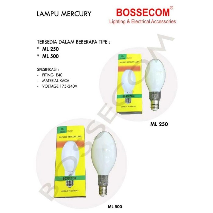 LAMPU JALAN BOSSECOM MERCURY 250WATT ML 250
