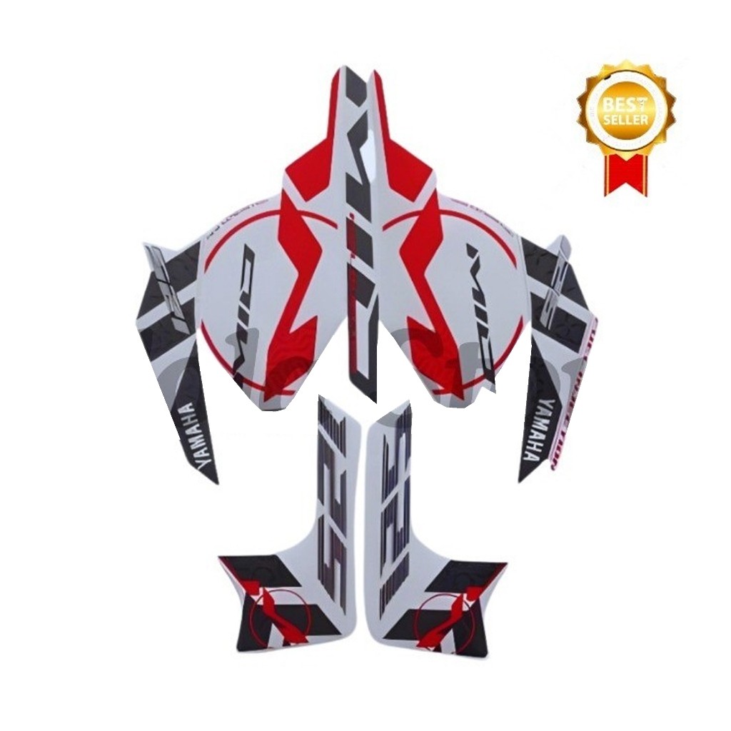 Stiker Striping Yamaha Mio M3 2015 Putih Merah List Stiker Standart Mio M3 2015 Mio M3 2015