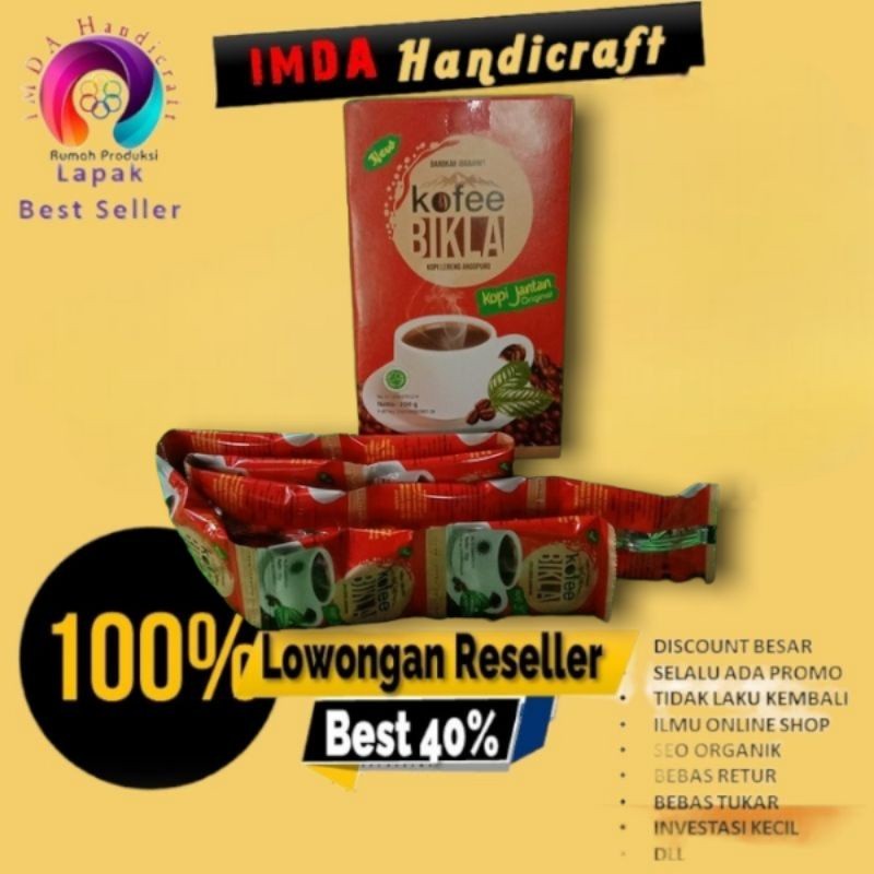 

IMDA HANDICRAFT KOPI BIKLA LANANG Kopi Khas Jember BOX 20 SACHET