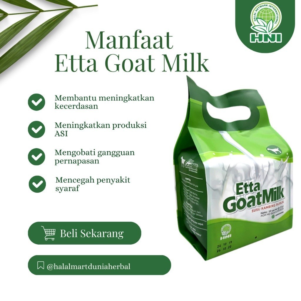 

Halal COD Etta Goat Milk HNI Susu Kambing Etawa Organik Solusi Mengatasi Asma Dan TBC Meningkatkan Daya Tahan Tubuh Terlaris Dan Original I HERBA HPAI ORIGINAL PROMO