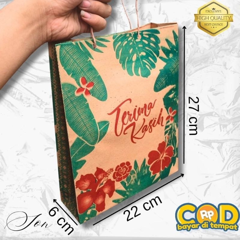 

(ISI 50) UKURAN BESAR 21x27x5) PAPERBAG MOTIF BATIK / TAS KERTAS BATIK / TAS SOUVENIR MOTIF BATIK TERLARIS !!!