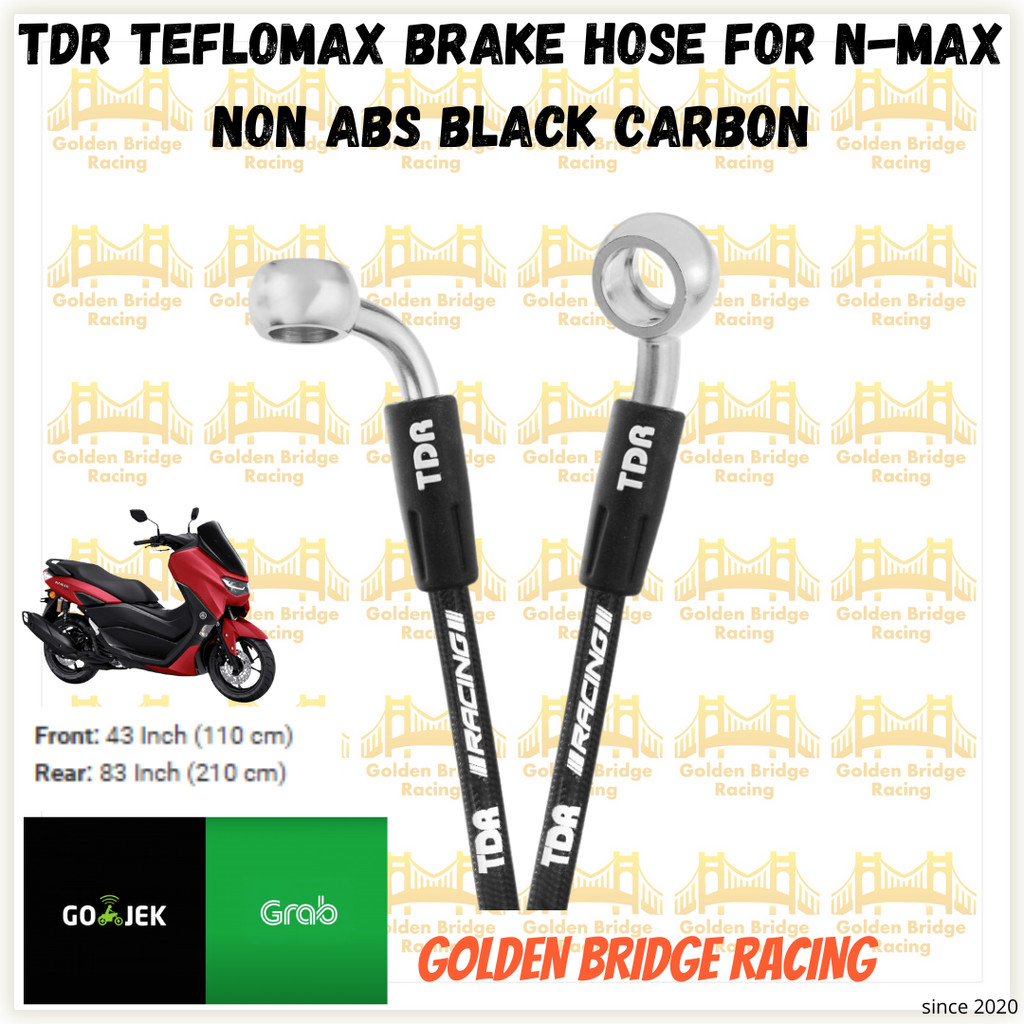 TDR Teflomax Brake Hose For all new n-max n-max old NON ABS black carbon banjo stainless selang rem 