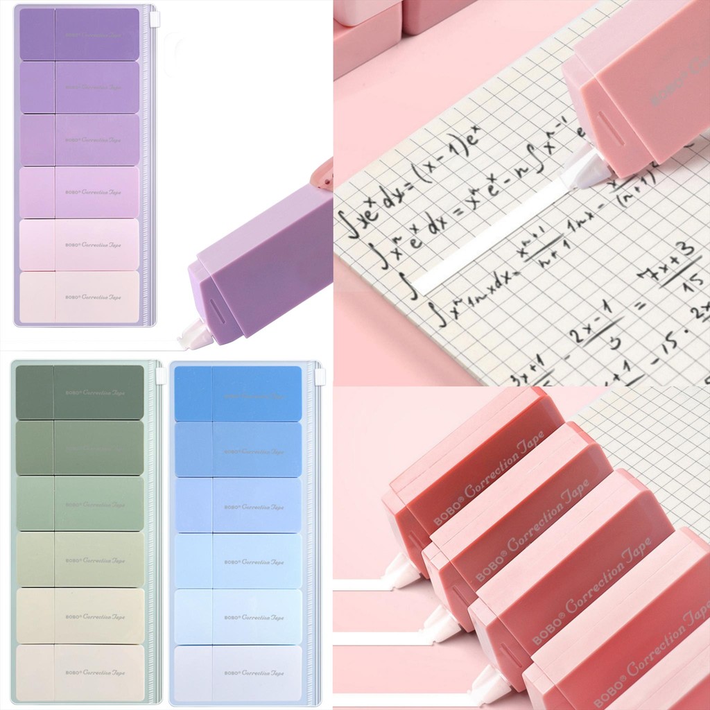 

MW042 Tip Ex isi 6 Pastel Pita Koreksi Correction Tape Pen Pena Eraser Penghapus Stationery