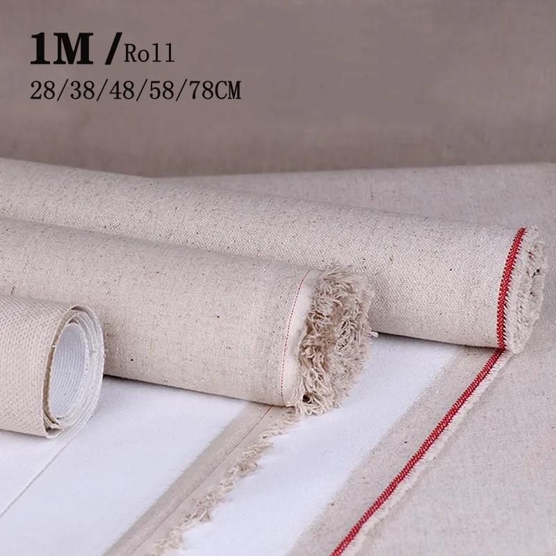 

Linen Blend Primed Blank Canvas For Painting High Quality Layer Oil Painting Canvas 1m One Roll ,28/38/48/58 Width