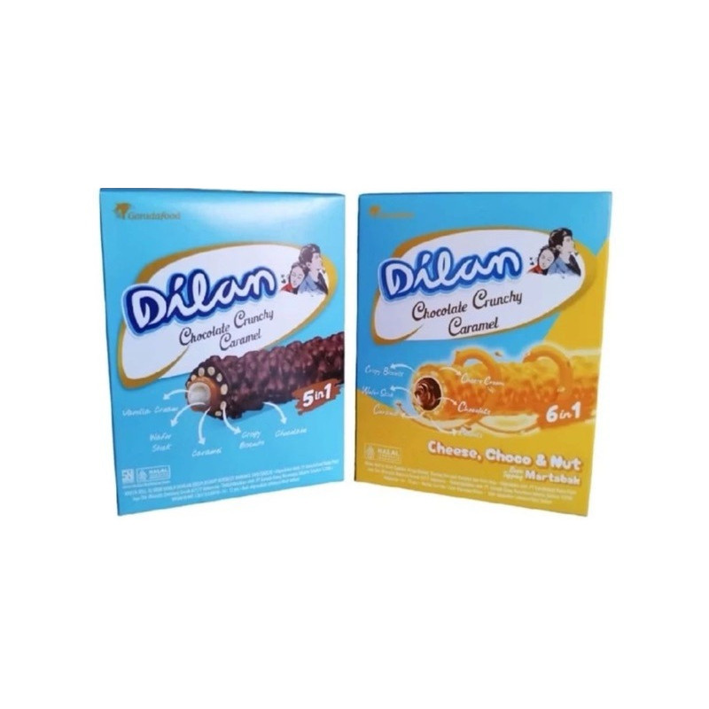 

Dilan Crunchy Chocolate Coklat Cokelat Caramel Box Isi 12 Pcs