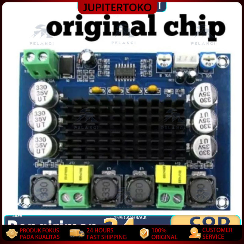 Kit Power Amplifier XH-M543 TPA3116 D2 2 x120W Stereo Mono Channel Digital Audio Power Amplifier Boa