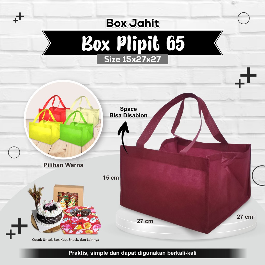 

[LUSINAN] Tas Cake Tas Bakery Tas Spunbond Tas Kotak Roti Tas Spunbond Polos 15X27X27