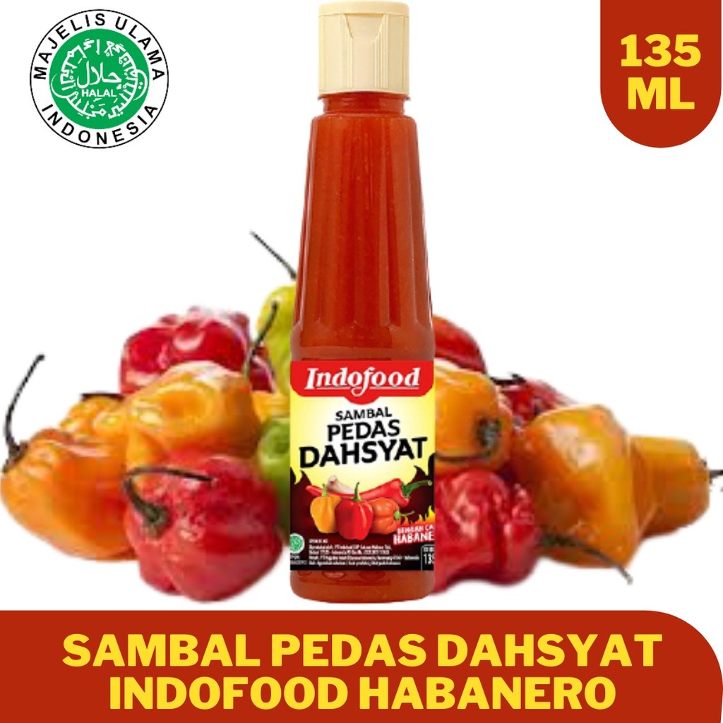 

kimoura shop-undefined-Saos Sambal Pedas Dahsyat Cabe Habanero Indofood Murah 135 ml 275 ml