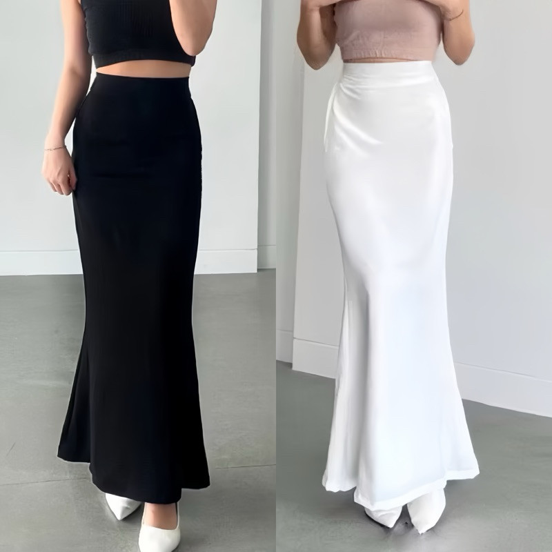 Mermaid Skirt - Rok Flare Duyung Wanita | Ariel Rok Span Wanita Scuba | Rok Mermaid Basic Polos - Sc