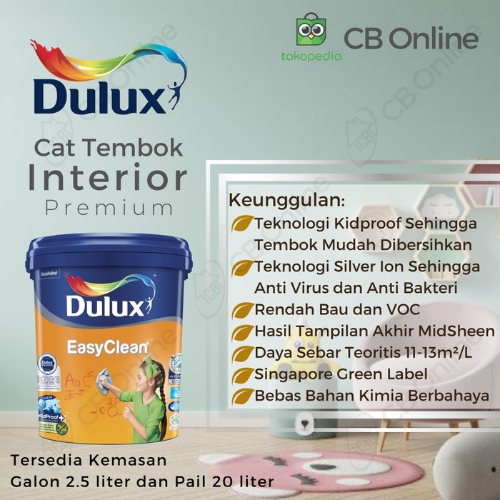 CAT TEMBOK DULUX EASY CLEAN CUSTOM - 2.5 L