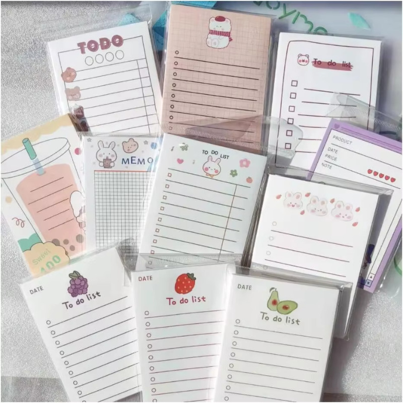 

50 Sheets To Do List Memo Pad Cute School Stationery Notes Portable Notepad Office Supply Fruit Notebook Message Note Book