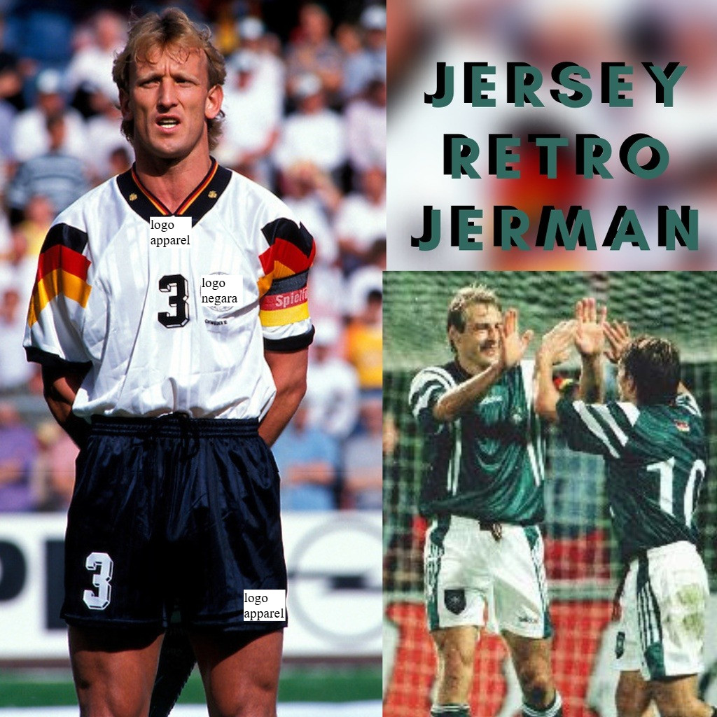 JERSEY BOLA RETRO KLASIK JERMAN HOME AWAY GRADE ORI IMPOR