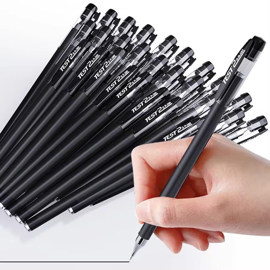 

10-Pack of Black Needlepoint Ballpoint Pens for Students' Exams, Office Work, and Signing