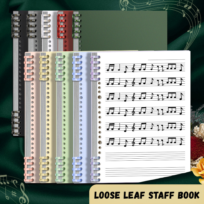 

B5 Spiral Staff Notebook 60 Sheets Refillable Index Music Book for School Supplies Stationery Office Durable Creative Gift Desk