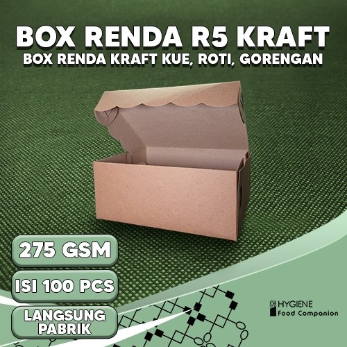

Caztore Dus Kue R5 Kraft Renda Box Kue Roti Gorengan 275gsm