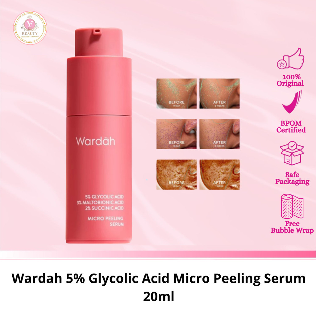 YF Beauty Wardah 5% Glycolic Acid Micro Peeling Serum 20ml/Serum Wajah