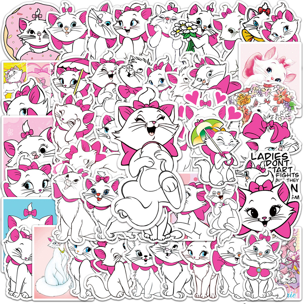 

10/30/50pcs Disney The Aristocats Marie Cat Stickers Cute Cartoon Anime Sticker Phone Water Bottel Diary Kawaii Girls Decals Toy