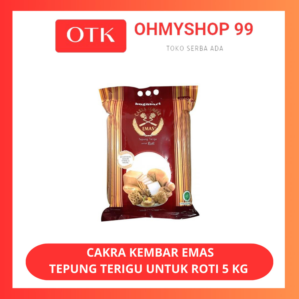 

Tepung Terigu Cakra Kembar Emas 5kg