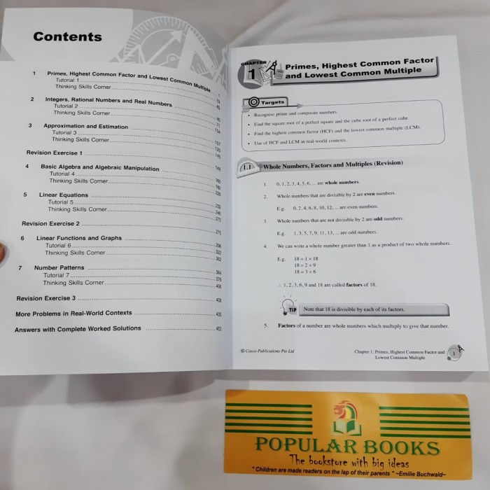 

Secondary One Mathematics Tutor Set 1A & 1B