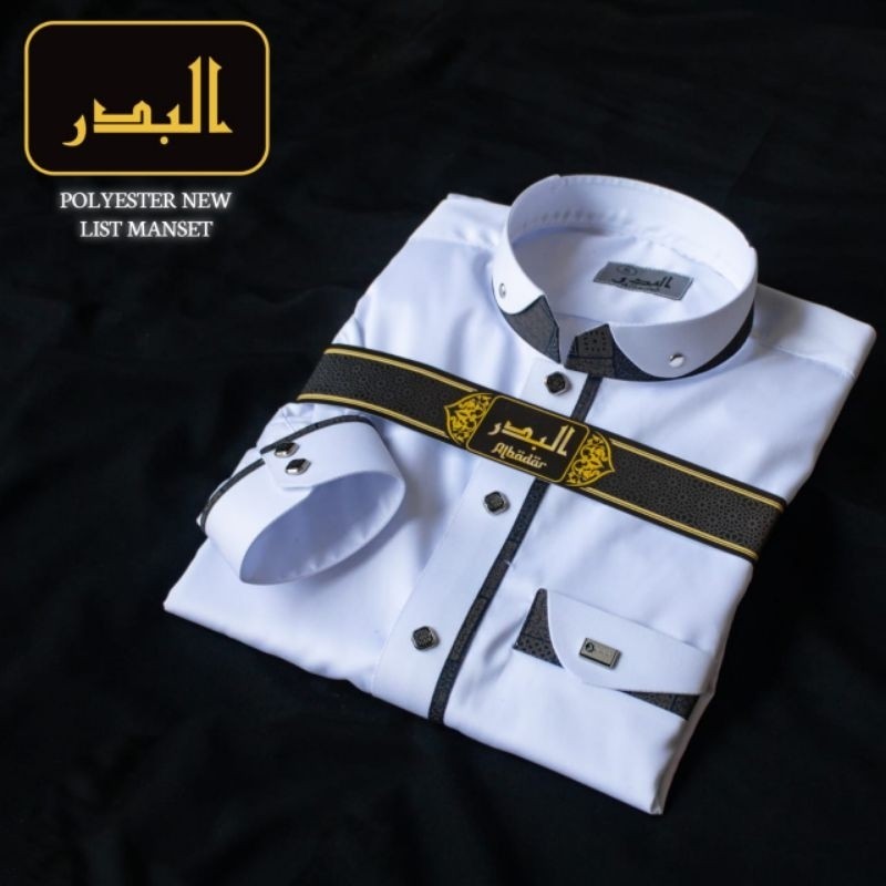 Jubah Al-Badar pria polyester premium kombinasi new shanghai jubah gamis pria kekinian jubah al bada
