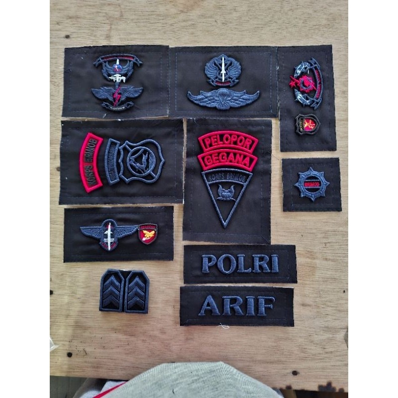 Atribut Brevet Bordir PDL Brimob / Atribut Brevet Bordir PDL Polri