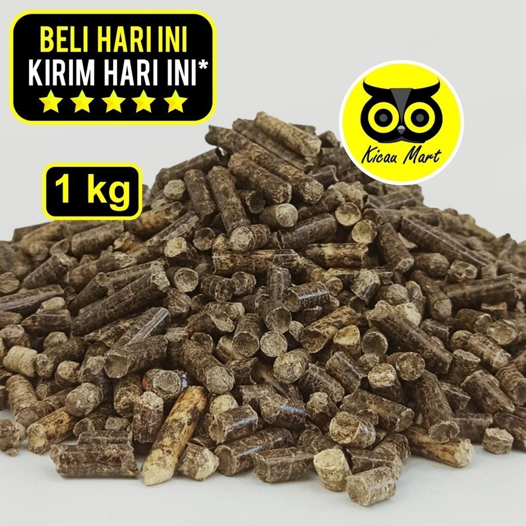 KICAU MART WOOD PELLET PELET 1 KG ALAS KANDANG HEWAN KUCING BURUNG KELINCI HAMSTER SUGAR GLIDER HEWA