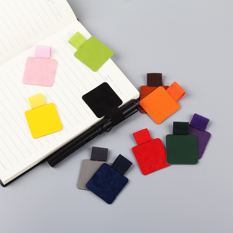 Isi 4 Leather Clip Pen Dengan Lengket Pen Holder Stylus Pulpen Kulit Asli Notebook Pen Holder