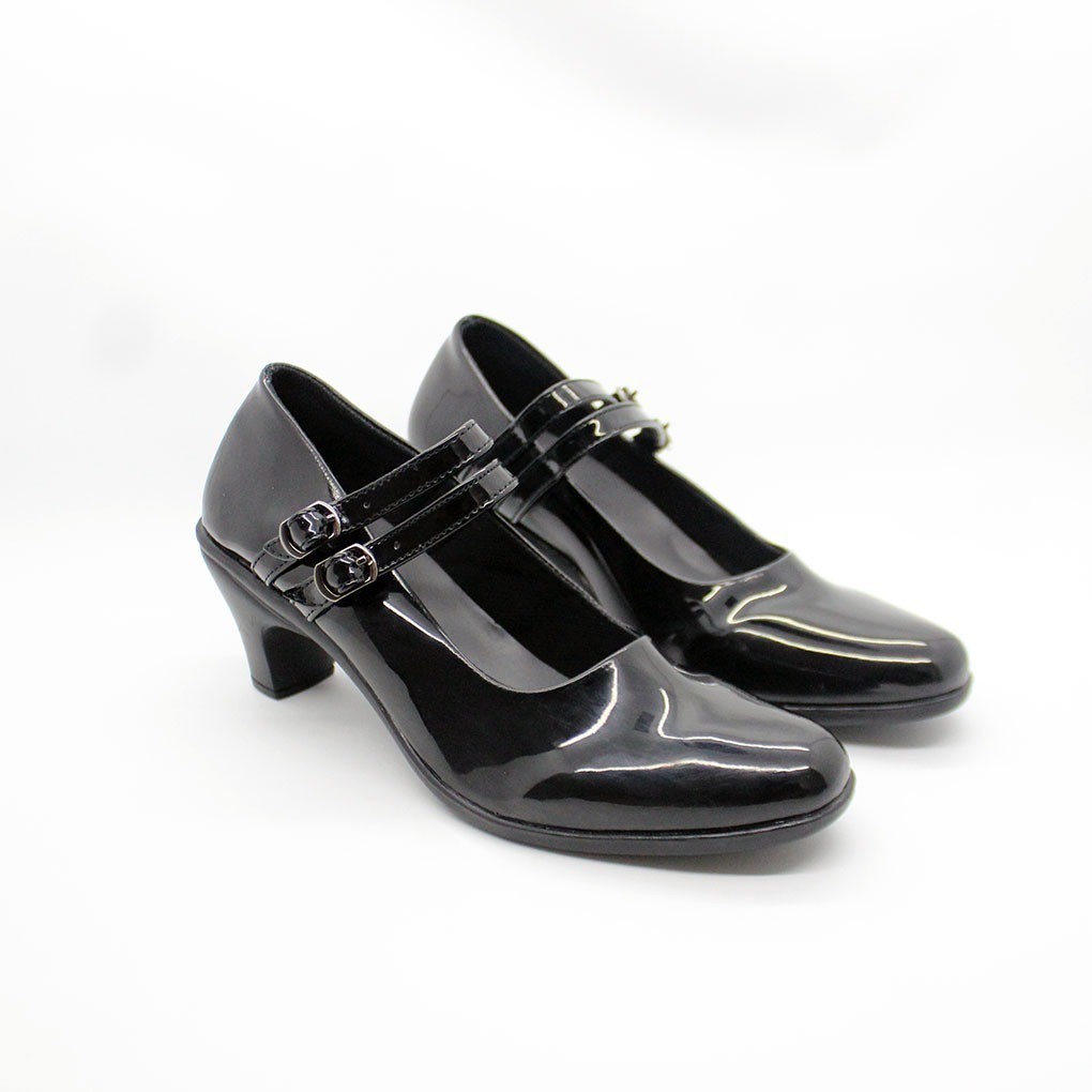 Sepatu Pantofel Wanita Hak 5Cm Hitam Sekolah Paskibra Kantor COD Sepatu Heels Pantofel Wanita Mengki