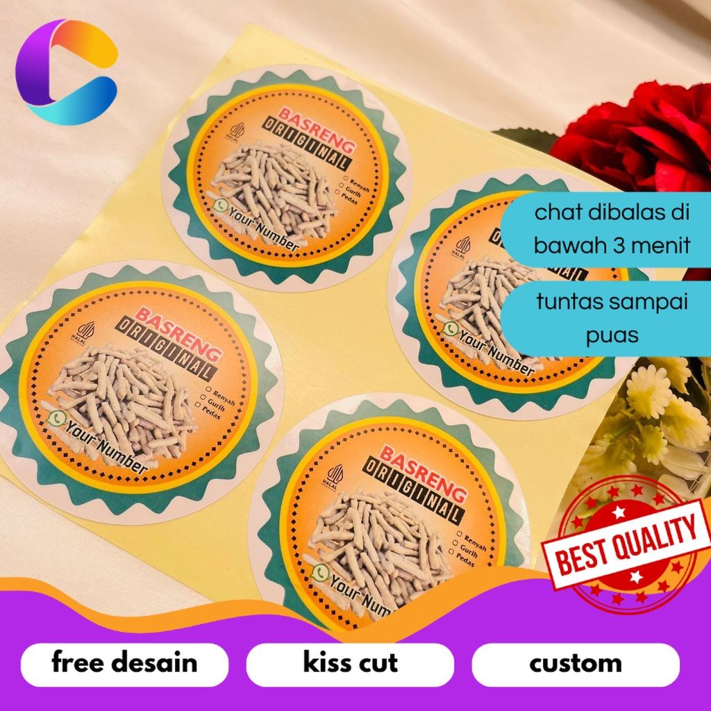 

Cetak INC 5-8 Stiker Label Makanan Basreng Sticker Cemilan Pedas Bulat Free Desain Uk.Sedang Custom