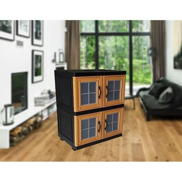 Lemari / lemari plastik / lemari pakaian susun 2 ukuran besar