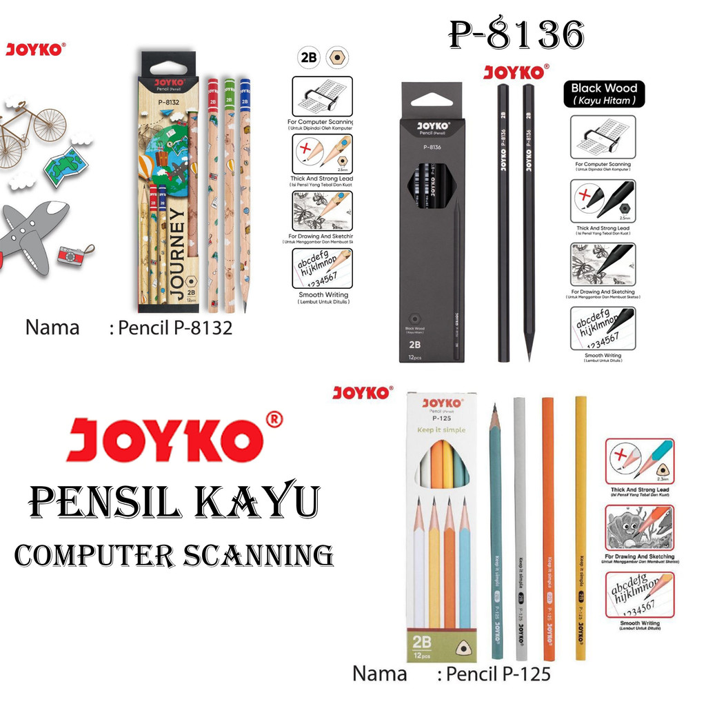 

Pensil Pencil kayu Joyko 2B 1 Box 12 Pcs