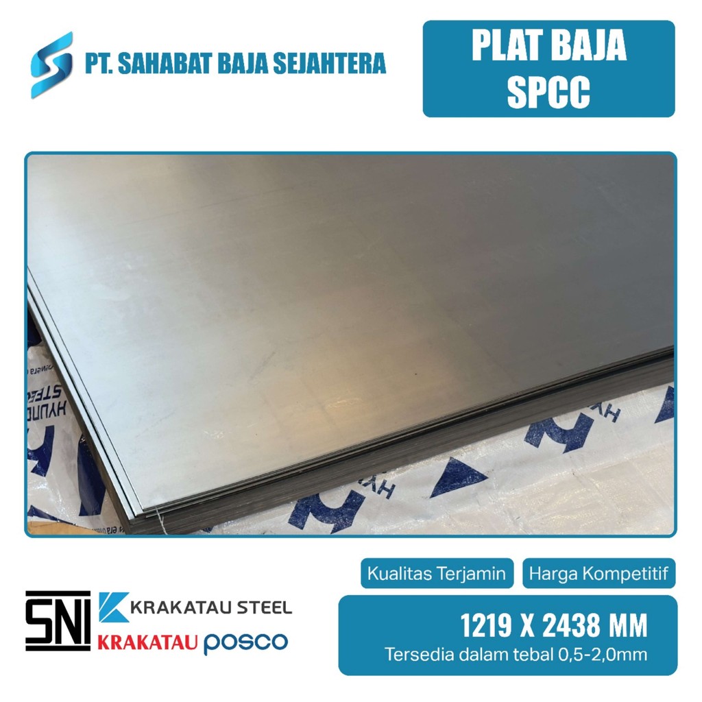Plat Putih - Plat SPCC  - Plat Baja Putih 4' x 8'