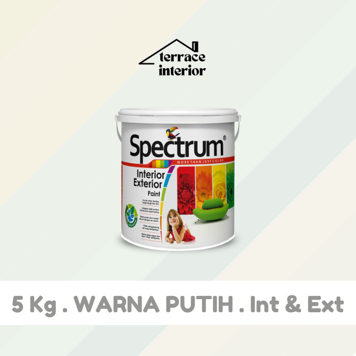 Cat Tembok Spectrum Interior & Exterior Warna Putih 5 Kg