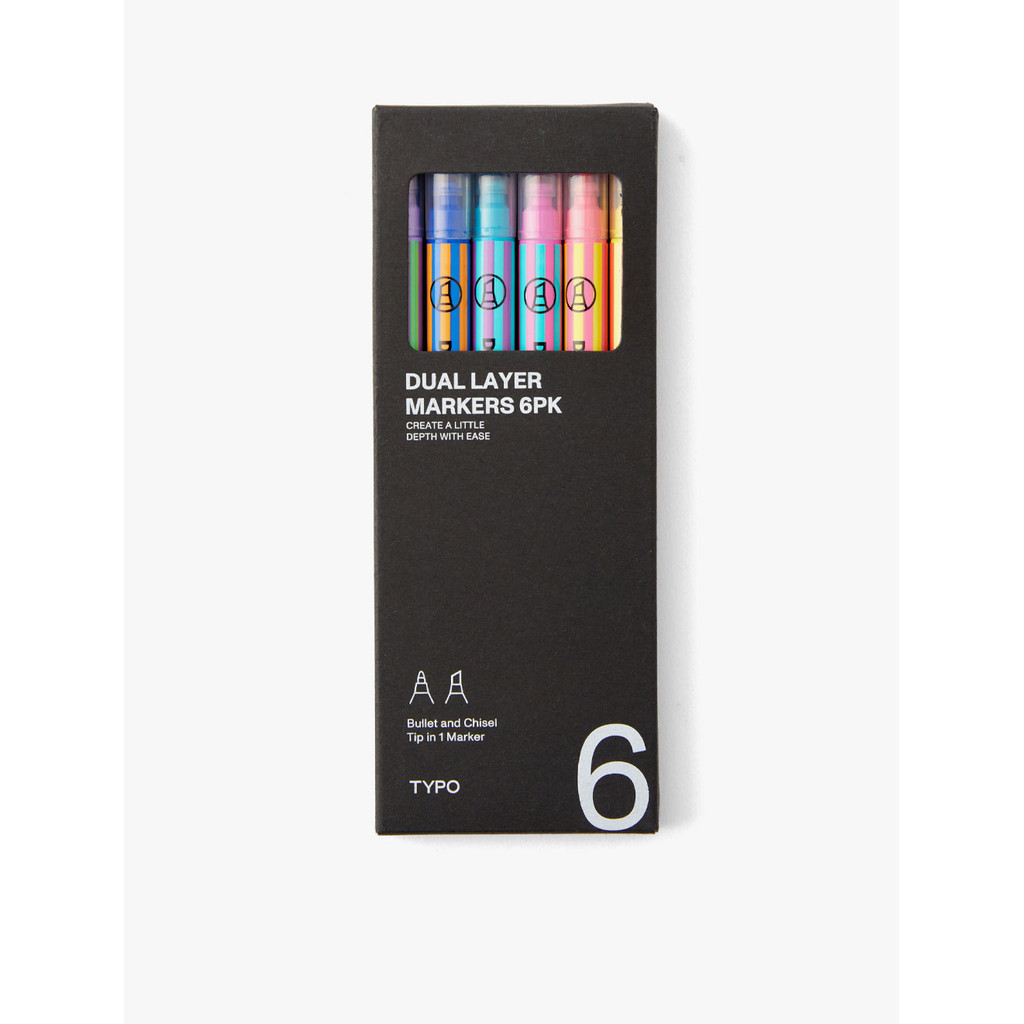 

TYPO - ARTS & CRAFTS - DUAL LAYER MARKERS 6PK