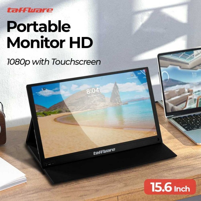 Taffware Portable Monitor HD 15.6 -17 Inch 1080p s.d 4K with Touchscreen dan Non Touchscreen