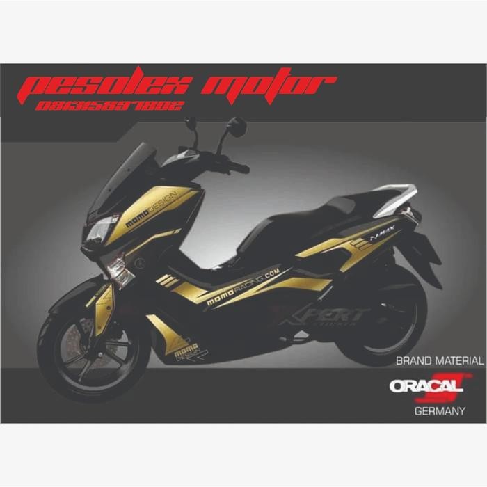STIKER NMAX GOLD CUTTING STICKER NMAX HITAM 2018