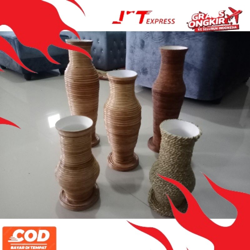 NEW TREND Pot Guci Akar Rustic Aesthetic/Pot Mendong/ Pot Bunga Kering RIO